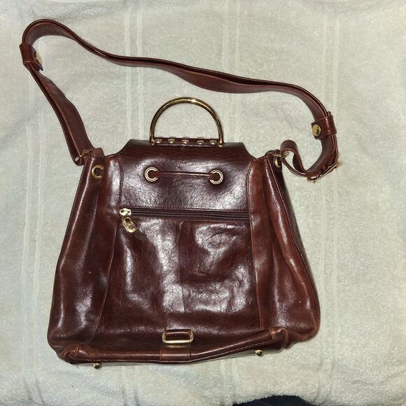 Marino Orlandi Convertible Backpack Brown Italian Leather main image 6